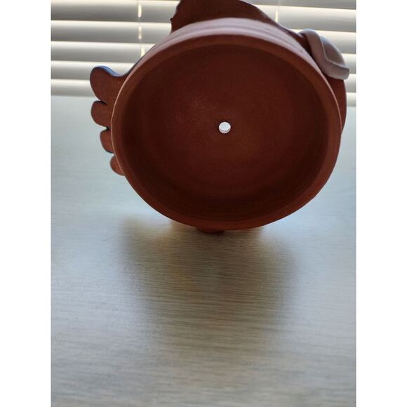 CLOCK-HANDMADE CERAMIC-Signed-Blue & Green Fish w/Feet-NO CLOCKWORKS - Picture 5 of 8